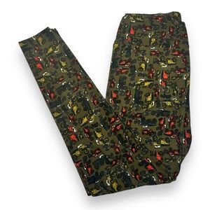 Lularoe Women’s Tall & Curvy Leggings Antique Cars Olive Size TC